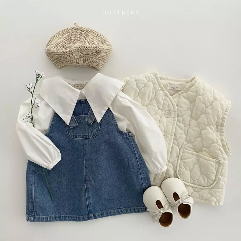 Oott Bebe - Korean Children Fashion - #childofig - Amor Denim Dungarees One-piece - 10