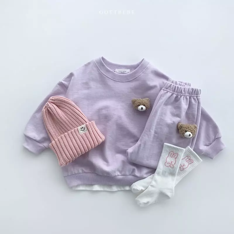 Oott Bebe - Korean Children Fashion - #childrensboutique - Doll Bear Top Bottom Set - 3