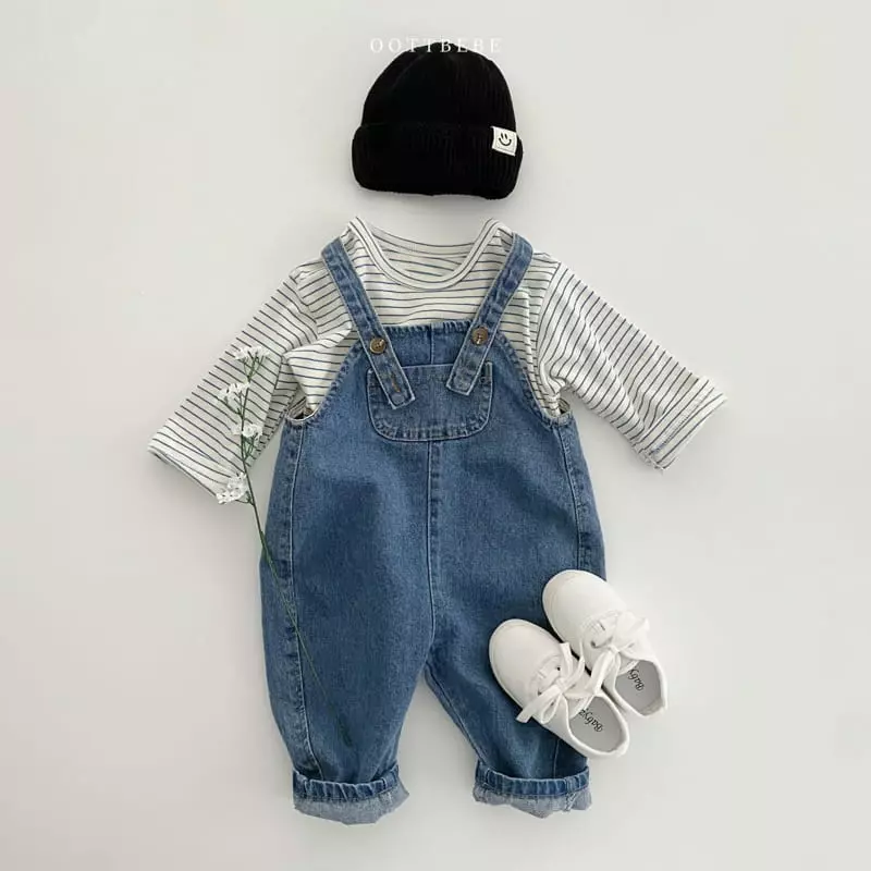 Oott Bebe - Korean Children Fashion - #childrensboutique - Amor Denim Overalls - 12