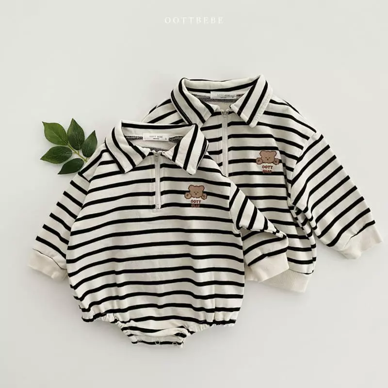 Oott Bebe - Korean Children Fashion - #designkidswear - Popo Half Zip-up Sweatshirt - 7