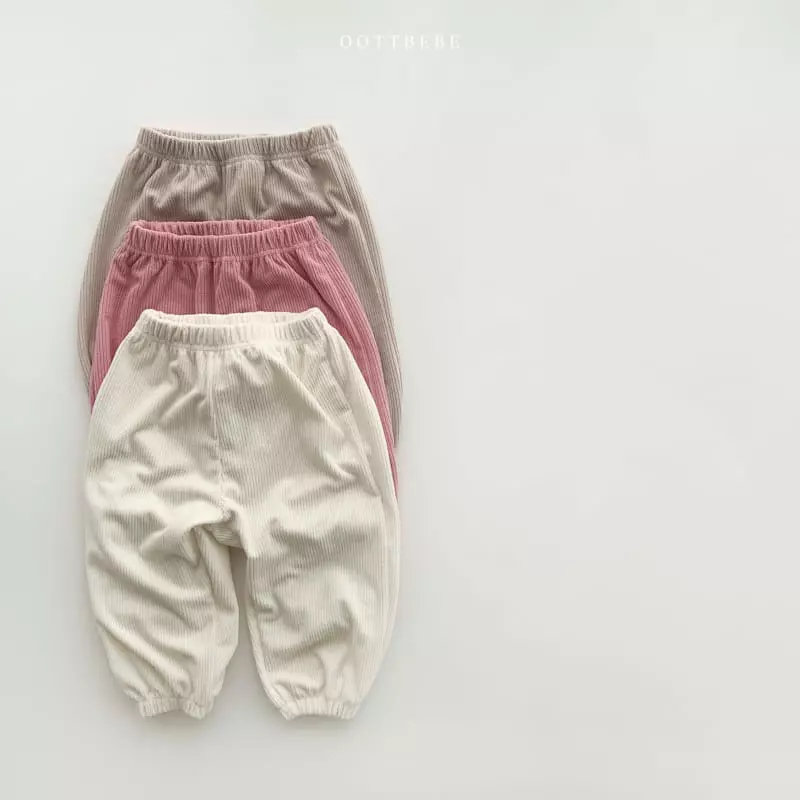 Oott Bebe - Korean Children Fashion - #designkidswear - Veloure Rib Pants - 7