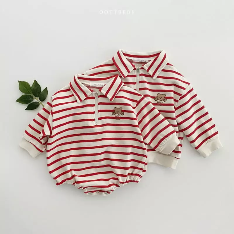 Oott Bebe - Korean Children Fashion - #discoveringself - Popo Half Zip-up Sweatshirt - 8