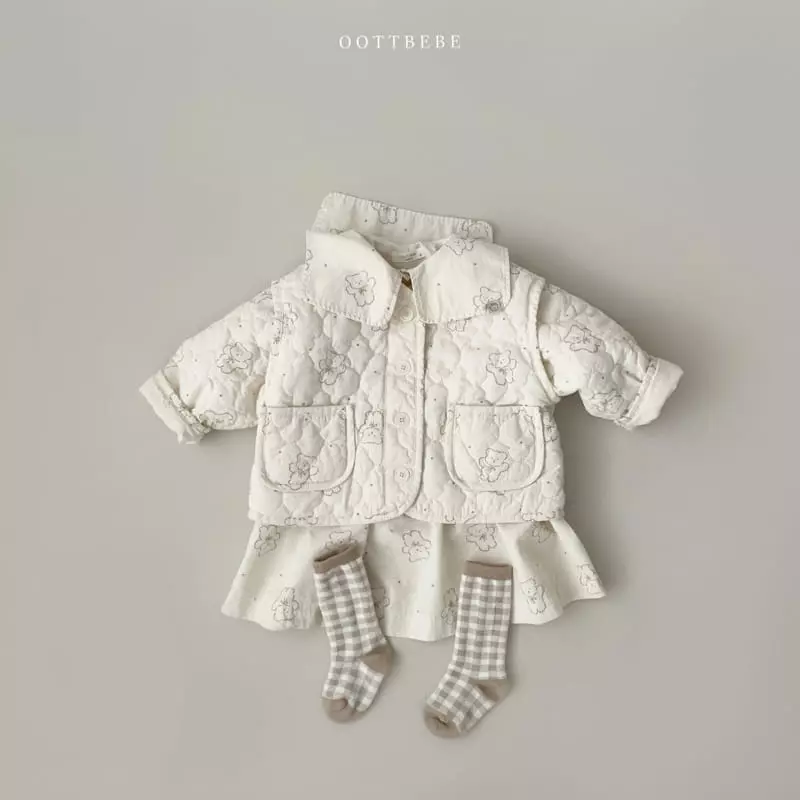 Oott Bebe - Korean Children Fashion - #discoveringself - Jelly Quilting Jumper Vest with Mom