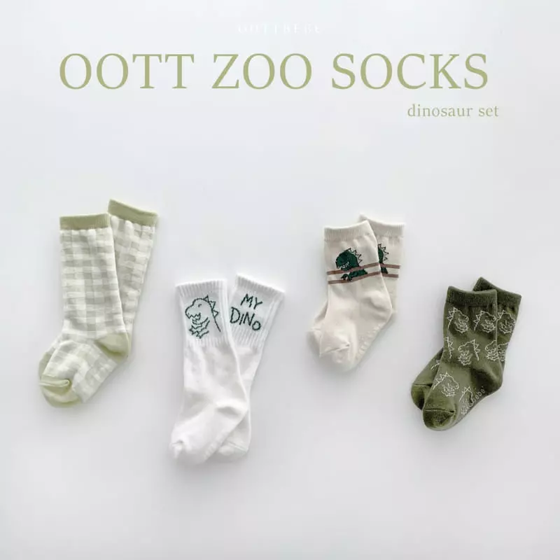 Oott Bebe - Korean Children Fashion - #kidsshorts - Zoo Socks Set of 4 - 12