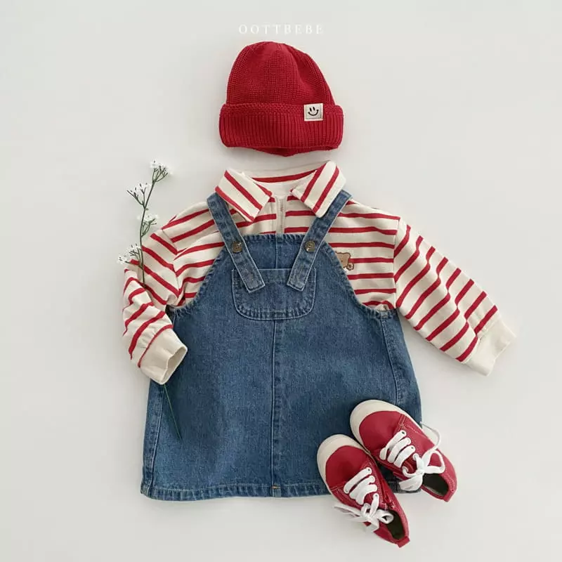 Oott Bebe - Korean Children Fashion - #kidsshorts - Popo Half Zip-up Sweatshirt - 10