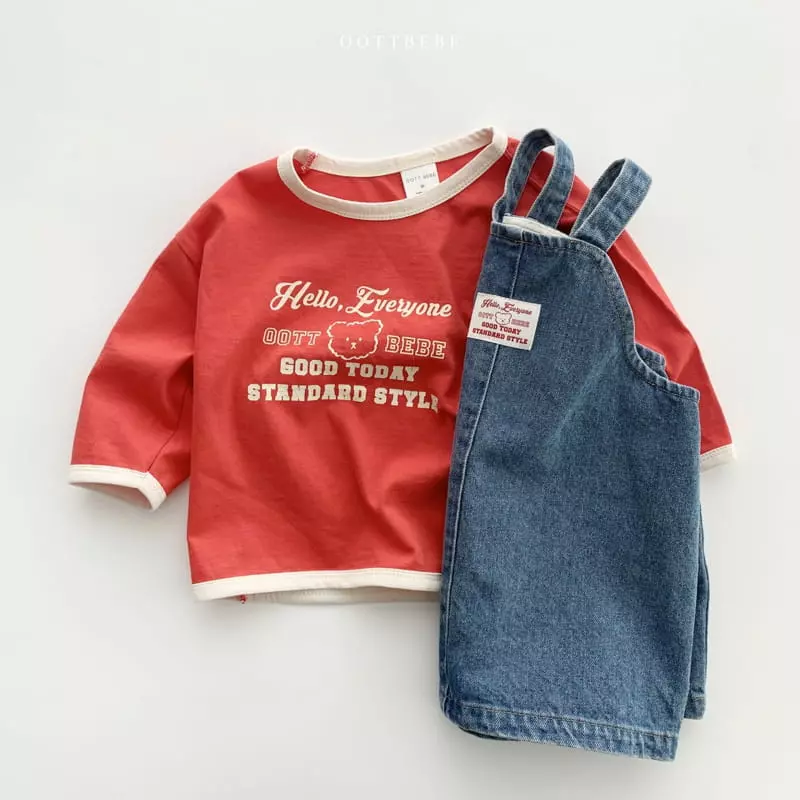 Oott Bebe - Korean Children Fashion - #kidsshorts - Angue Silket Tee