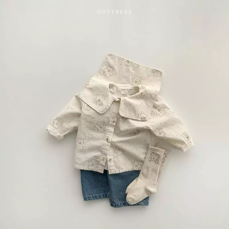 Oott Bebe - Korean Children Fashion - #kidsstore - Jelly Collar Shirt Jacket - 5