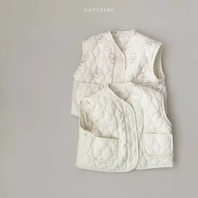 Oott Bebe - Korean Children Fashion - #kidzfashiontrend - Jelly Quilting Jumper Vest with Mom - 5