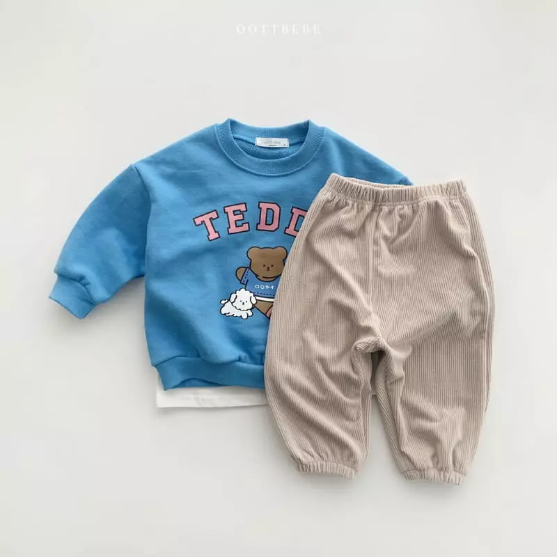 Oott Bebe - Korean Children Fashion - #kidzfashiontrend - Veloure Rib Pants - 12