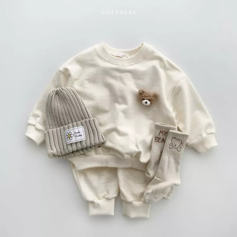 Oott Bebe - Korean Children Fashion - #littlefashionista - Doll Bear Top Bottom Set - 11