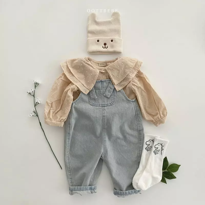 Oott Bebe - Korean Children Fashion - #Kfashion4kids - Amor Denim Overalls - 4