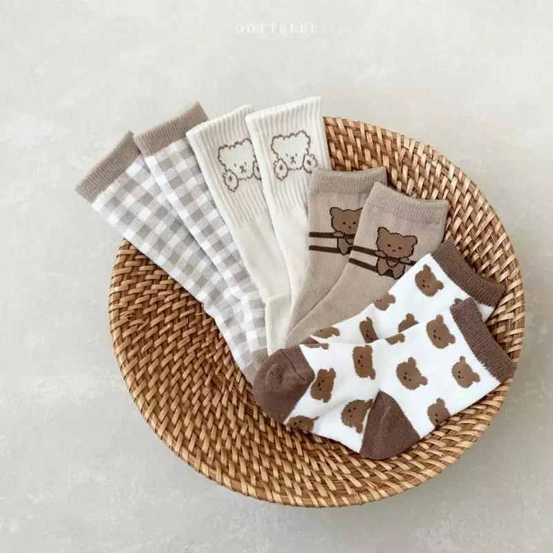 Oott Bebe - Korean Children Fashion - #magicofchildhood - Zoo Socks Set of 4