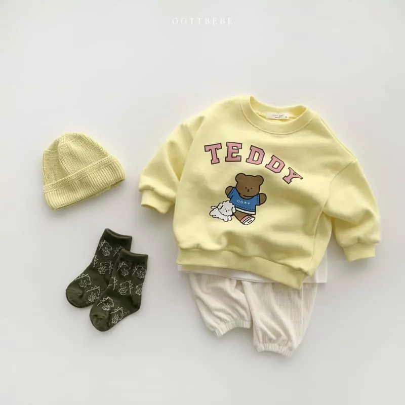 Oott Bebe - Korean Children Fashion - #minifashionista - Love Teddy Sweatshirt