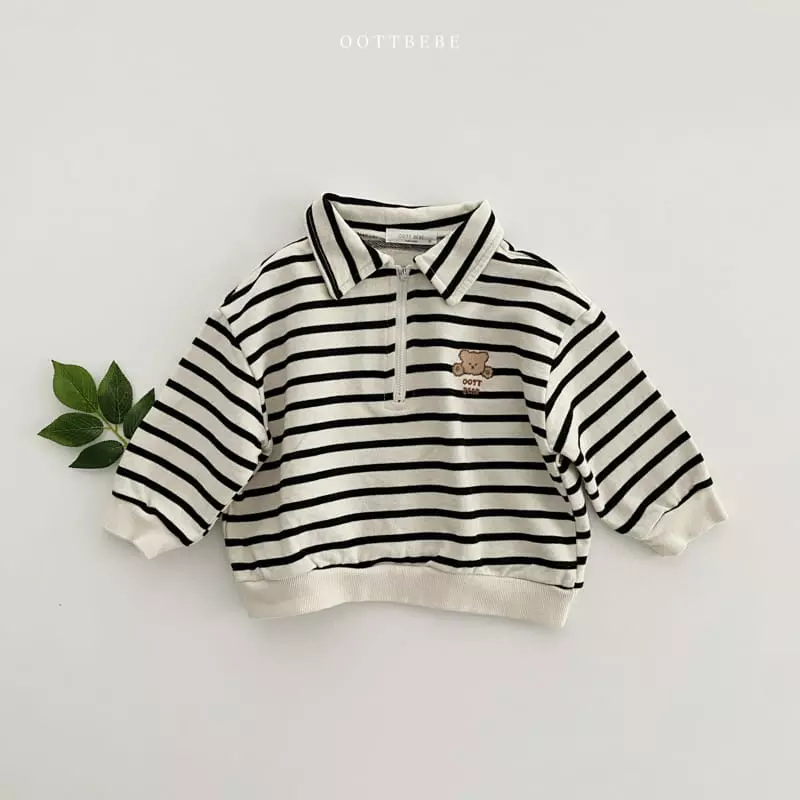 Oott Bebe - Korean Children Fashion - #prettylittlegirls - Popo Half Zip-up Sweatshirt