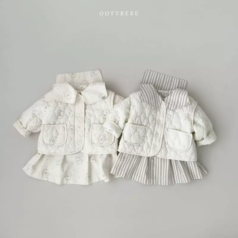 Oott Bebe - Korean Children Fashion - #prettylittlegirls - Jelly Quilting Jumper Vest with Mom - 10