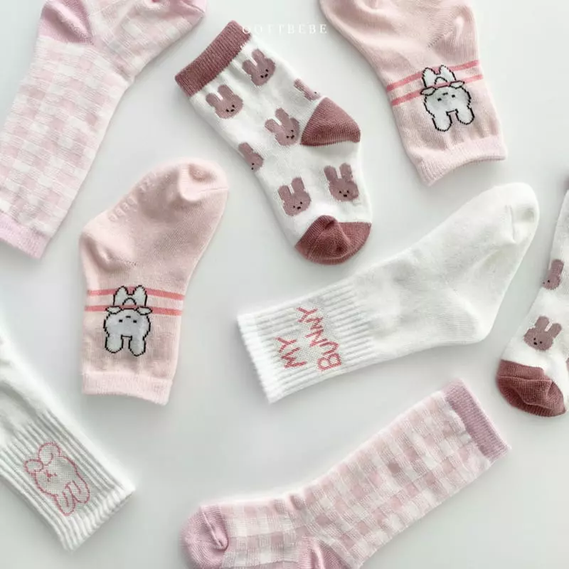 Oott Bebe - Korean Children Fashion - #prettylittlegirls - Zoo Socks Set of 4 - 4