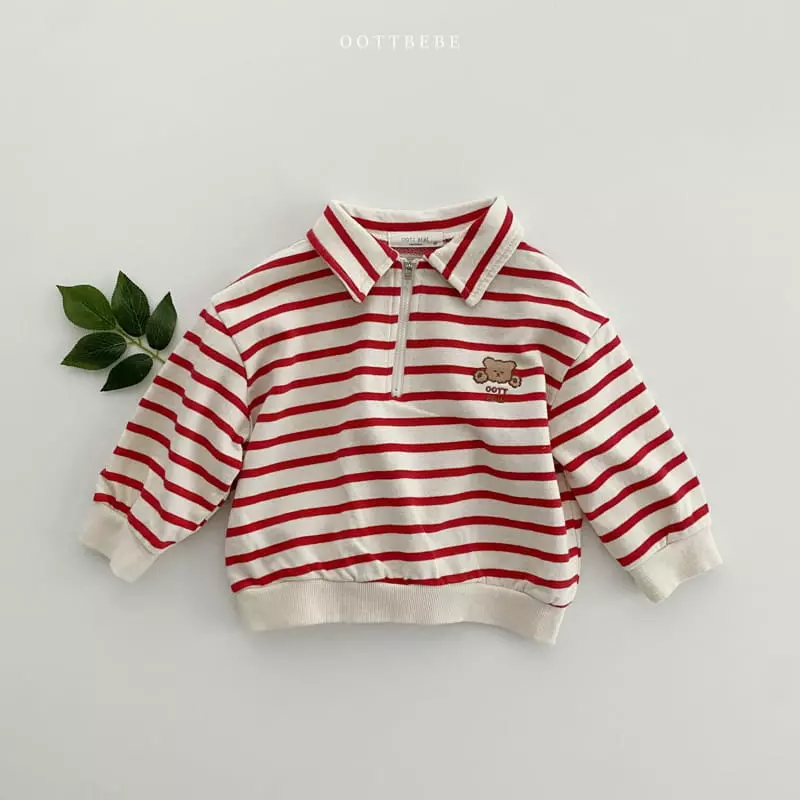 Oott Bebe - Korean Children Fashion - #todddlerfashion - Popo Half Zip-up Sweatshirt - 2