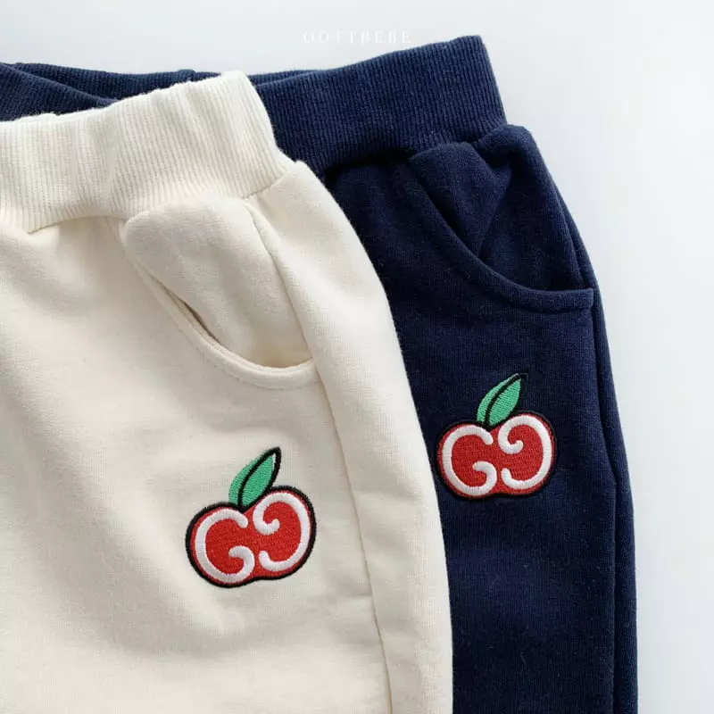 Oott Bebe - Korean Children Fashion - #todddlerfashion - Apple Jogge Pants - 12