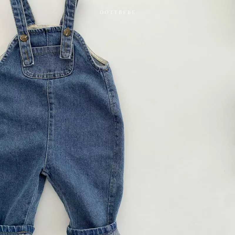 Oott Bebe - Korean Children Fashion - #todddlerfashion - Amor Denim Overalls - 8