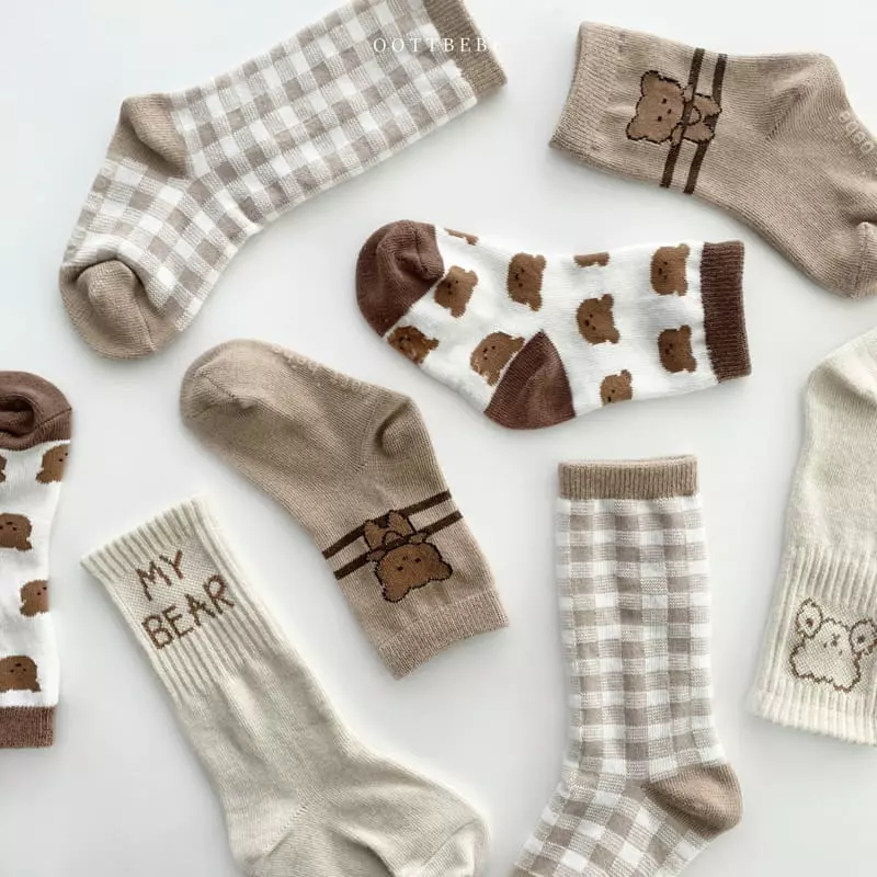 Oott Bebe - Korean Children Fashion - #toddlerclothing - Zoo Socks Set of 4 - 5