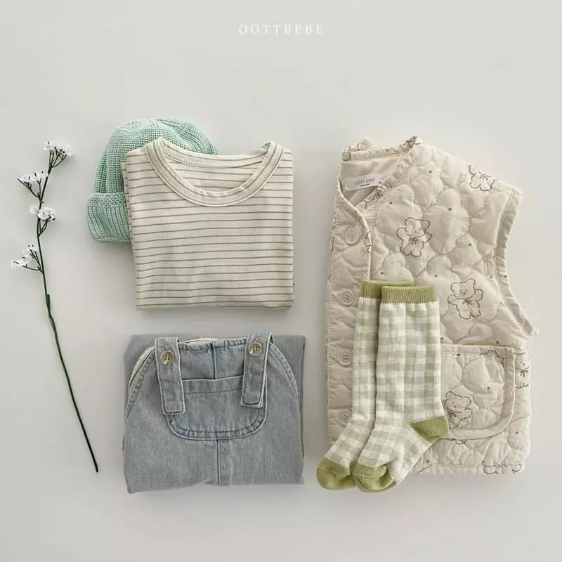 Oott Bebe - Korean Children Fashion - #toddlerclothing - Amor Denim Overalls - 9