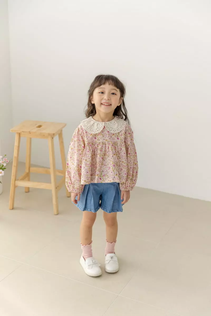 Orange Mom - Korean Children Fashion - #childofig - Flower Blouse - 6