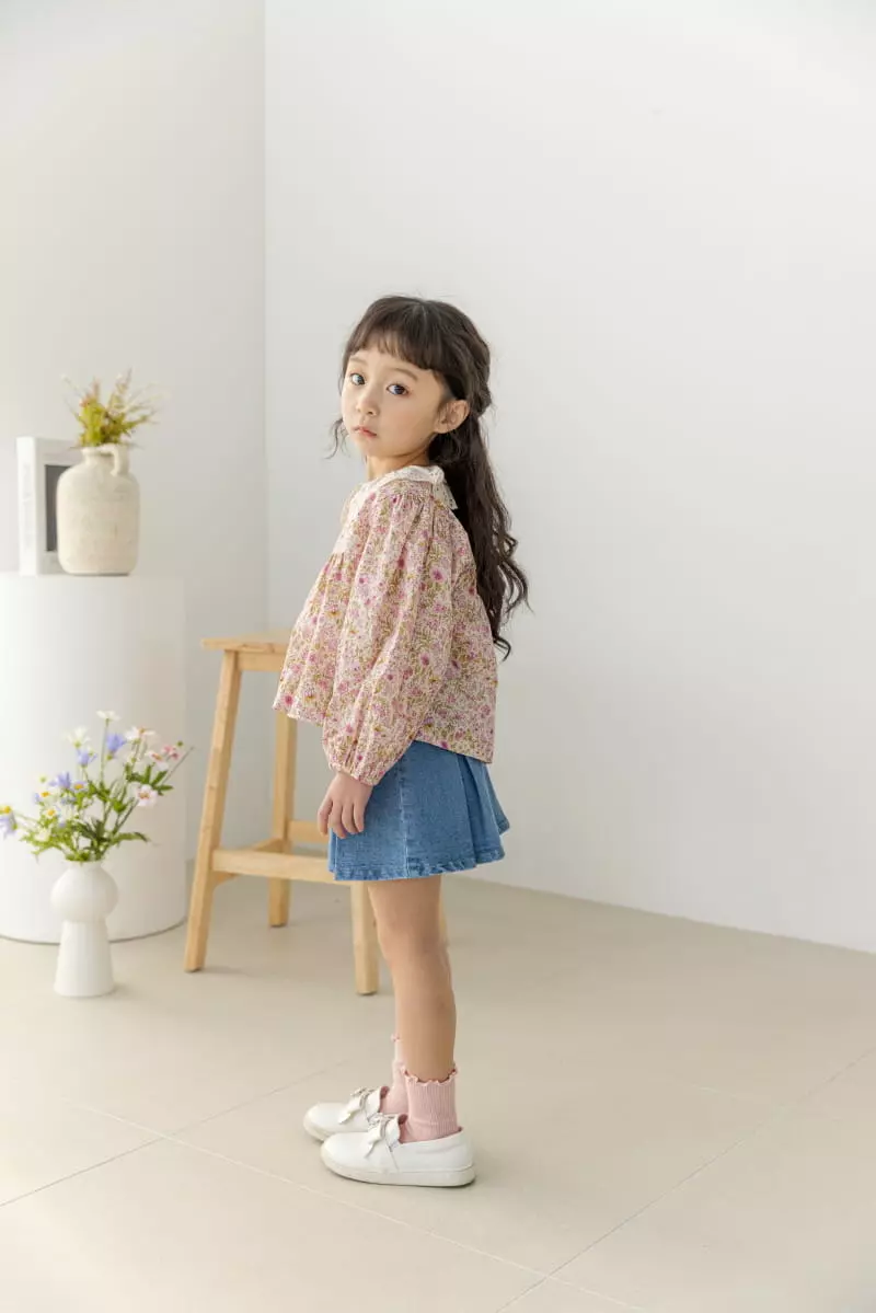 Orange Mom - Korean Children Fashion - #childofig - Flower Blouse - 7