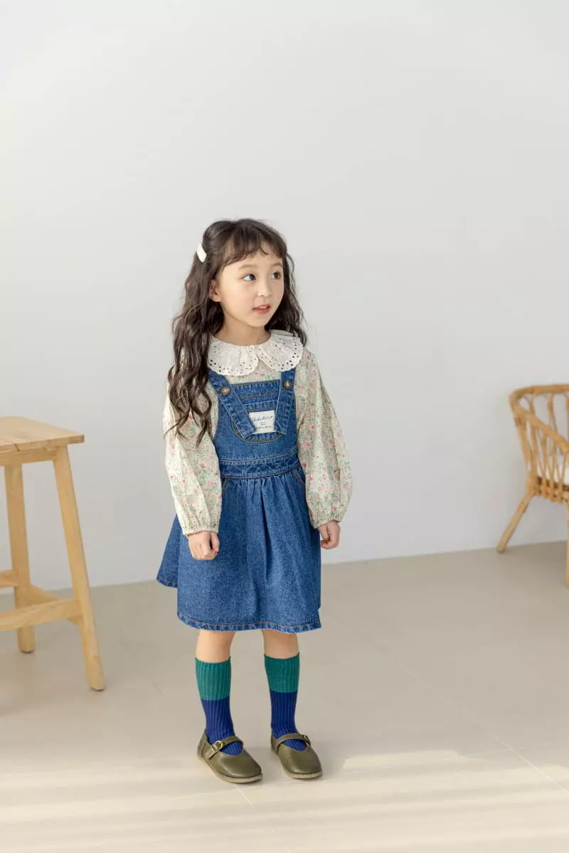 Orange Mom - Korean Children Fashion - #magicofchildhood - Denim Dungarees One-piece - 6