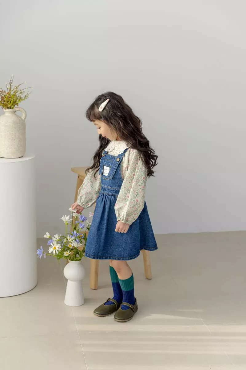Orange Mom - Korean Children Fashion - #minifashionista - Denim Dungarees One-piece - 7