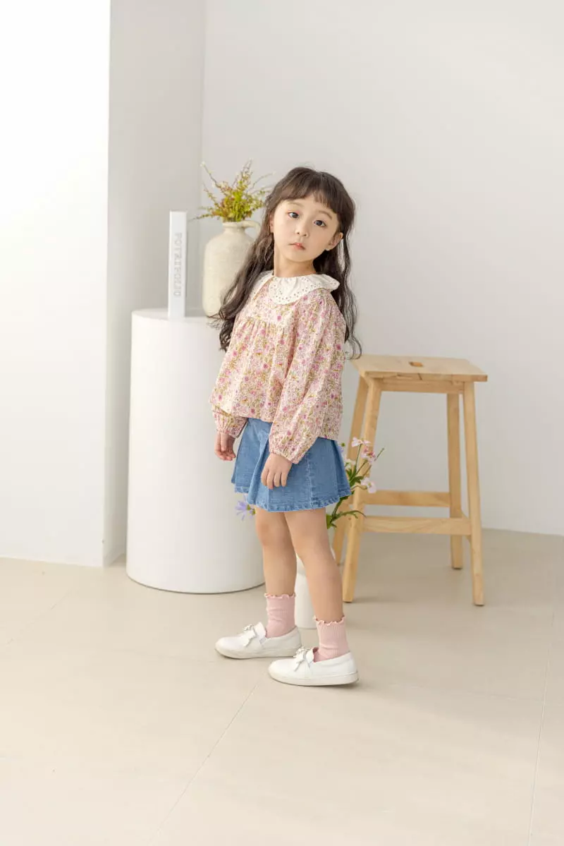 Orange Mom - Korean Children Fashion - #prettylittlegirls - Flower Blouse - 5