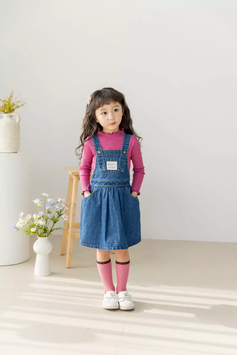 Orange Mom - Korean Children Fashion - #toddlerclothing - Denim Dungarees One-piece - 10