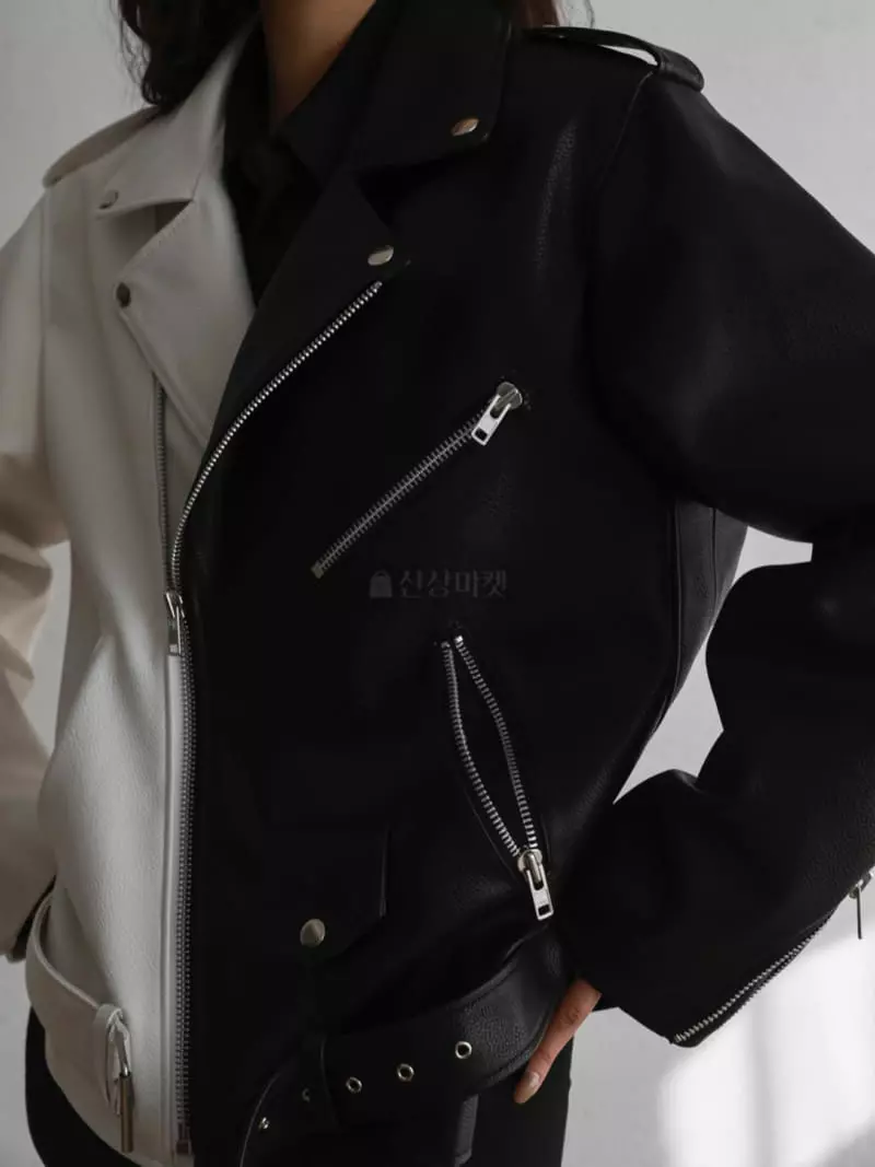 Paper Moon - Korean Women Fashion - #womensfashion - Vegan Leather Rider Jacket - 4