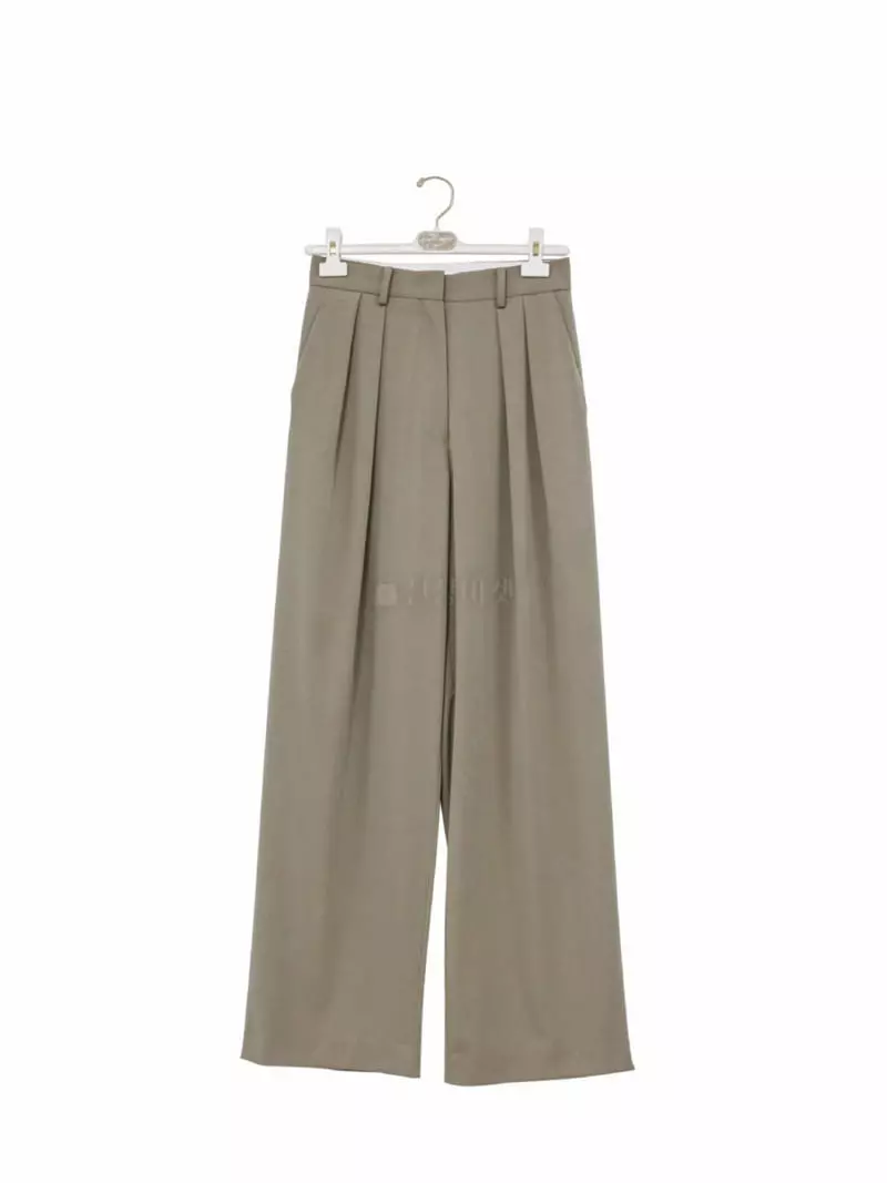 Paper Moon - Korean Women Fashion - #womensfashion - Low-waist Double Pleats Wide Pants - 4