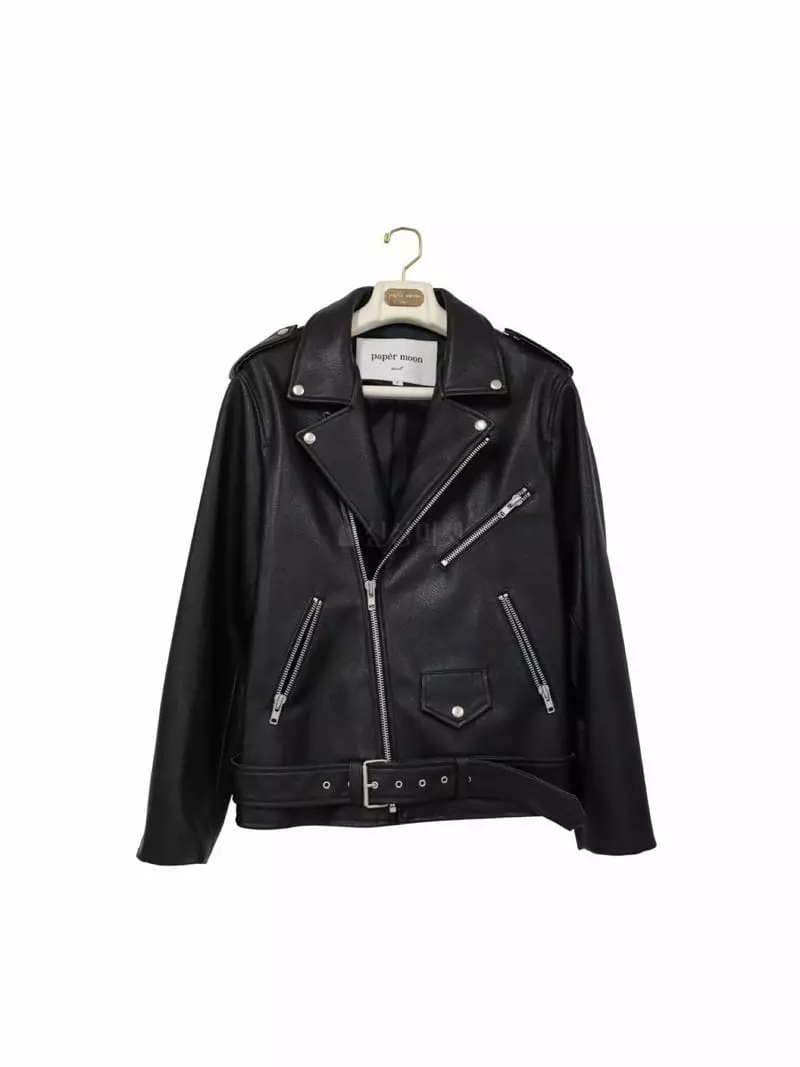 Paper Moon - Korean Women Fashion - #thatsdarling - Vegan Leather Rider Jacket - 3