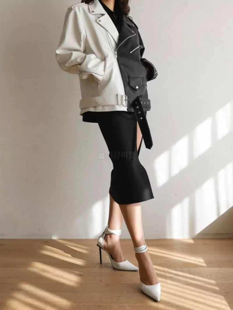 Paper Moon - Korean Women Fashion - #womensfashion - Vegan Leather Rider Jacket