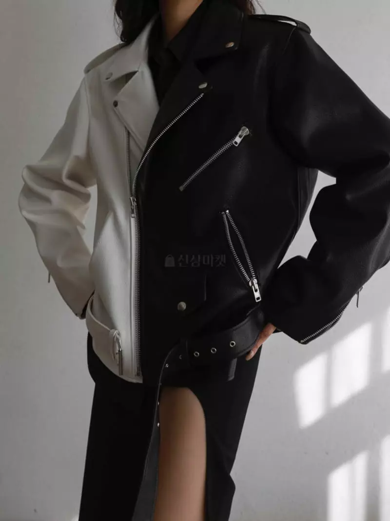 Paper Moon - Korean Women Fashion - #womensfashion - Vegan Leather Rider Jacket - 3