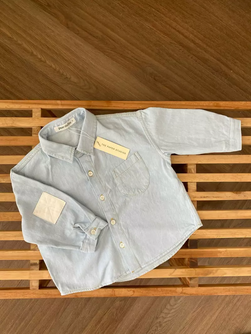 Paper Studios - Korean Children Fashion - #kidsshorts - MG Denim Shirt - 8