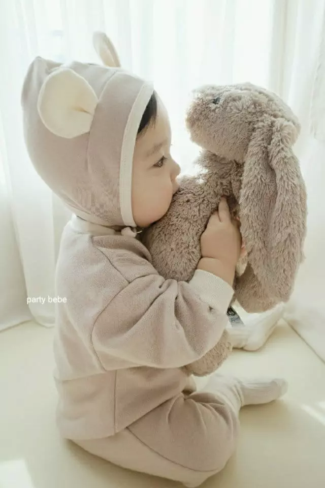 Party Kids - Korean Baby Fashion - #babyboutique - French Bodysuit Bodysuit with Bonnet
