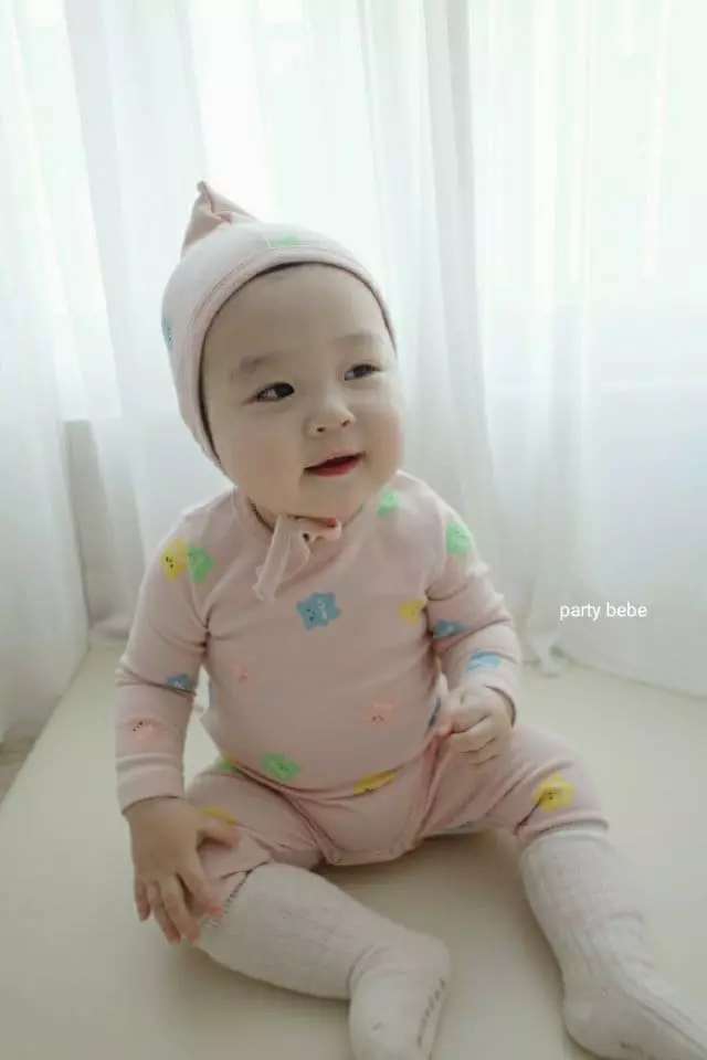 Party Kids - Korean Baby Fashion - #babyclothing - Haribo Bodysuit with Pants Bonnet - 3