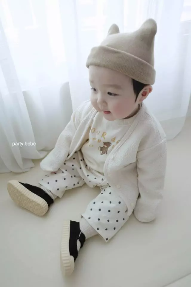 Party Kids - Korean Baby Fashion - #babyclothing - Pom Pom Cardigan