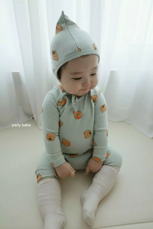 Party Kids - Korean Baby Fashion - #babyfashion - Dessert Bodysuit with Pant Bonnet - 3