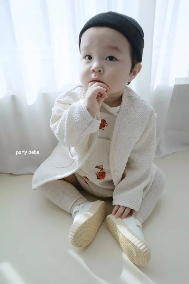 Party Kids - Korean Baby Fashion - #babyoutfit - Pom Pom Cardigan - 8