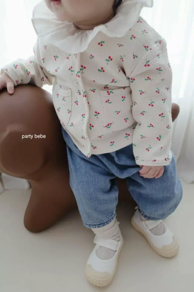 Party Kids - Korean Baby Fashion - #babyoutfit - Cherry Cardigan - 5