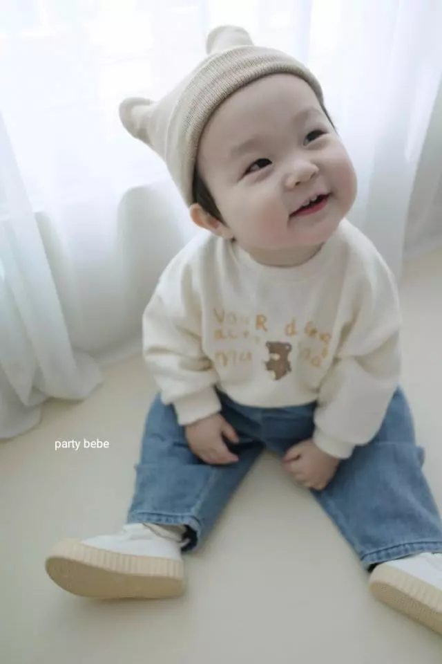 Party Kids - Korean Baby Fashion - #babyoutfit - Bear Bear Sweatshirt - 4
