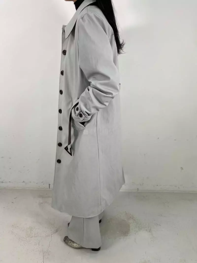 Pb - Korean Women Fashion - #momslook - Matte Leather Trench Coat - 3