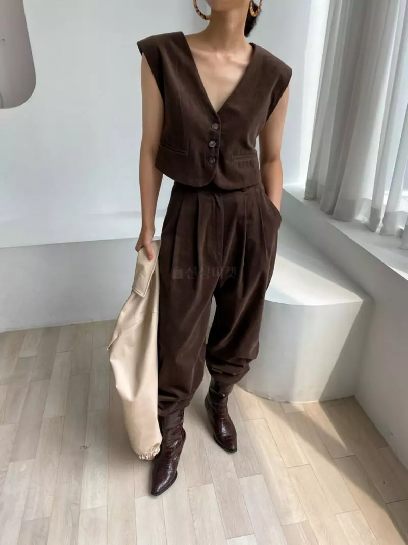 Pb - Korean Women Fashion - #romanticstyle - B Corduroy Vest - 2