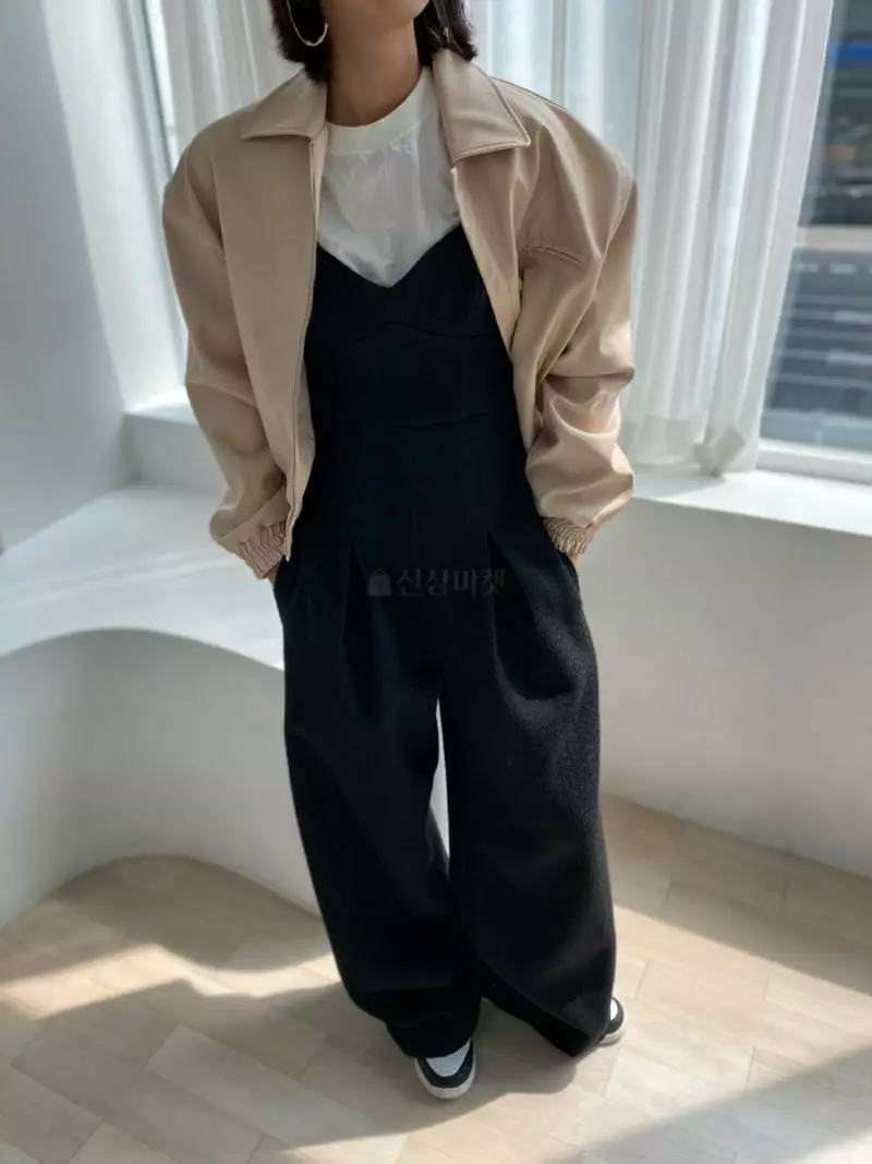 Pb - Korean Women Fashion - #romanticstyle - Tweed Wide Jumpsuit