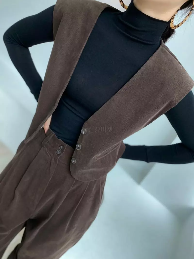Pb - Korean Women Fashion - #shopsmall - B Corduroy Vest - 3
