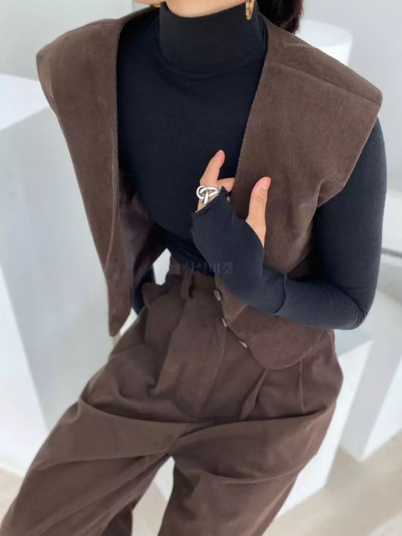 Pb - Korean Women Fashion - #shopsmall - B Corduroy Vest - 4