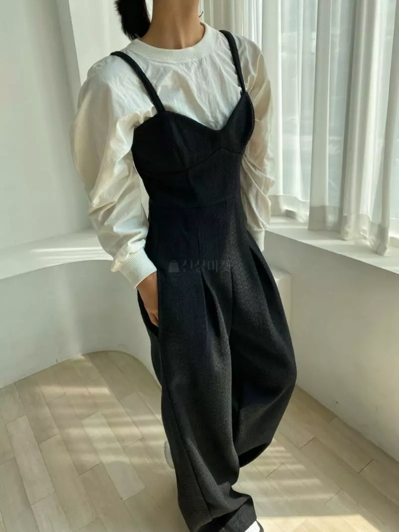 Pb - Korean Women Fashion - #thatsdarling - Tweed Wide Jumpsuit - 4